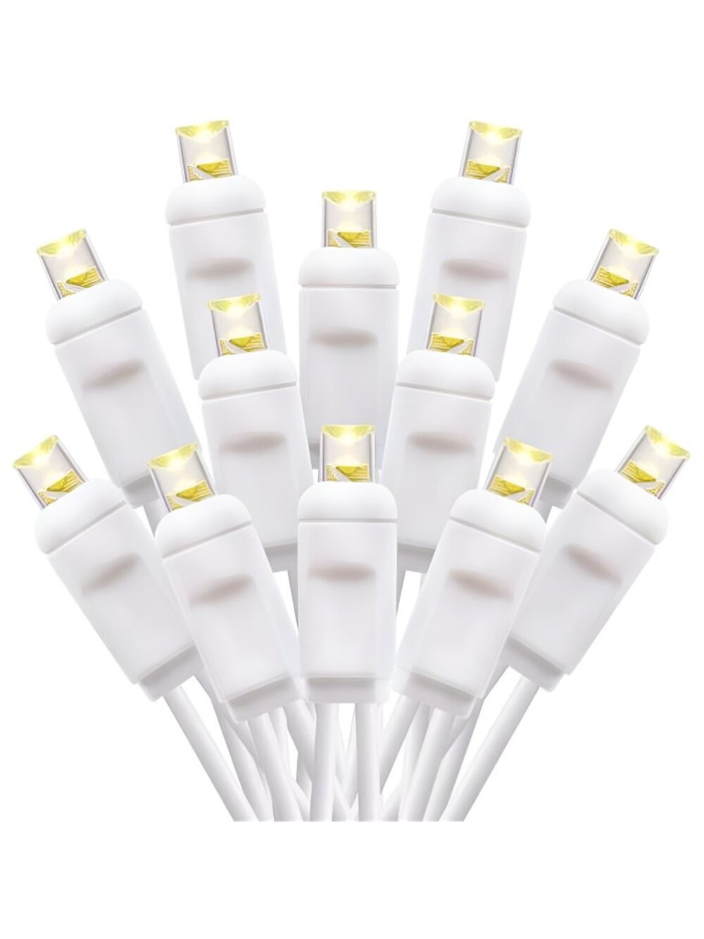 17ft 50 Count Mini LED Christmas Lights Indoor and Outdoor Warm White-White Wire